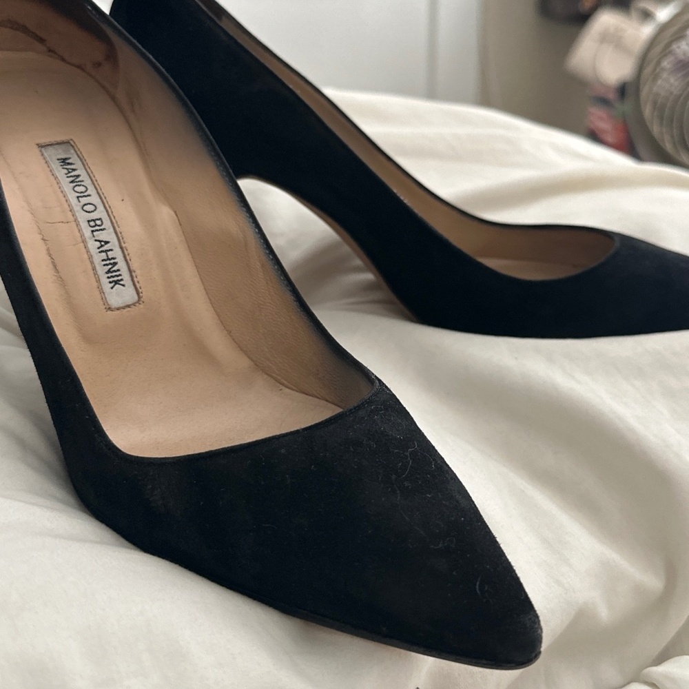 Manolo Blahnik black suade perfect pair